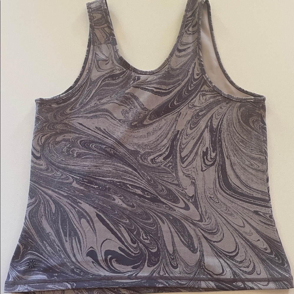 🌟2/$18 SALE Athleta Transcend Tank Top Sumi Marble Size S (tag removed) EUC - Picture 5 of 8